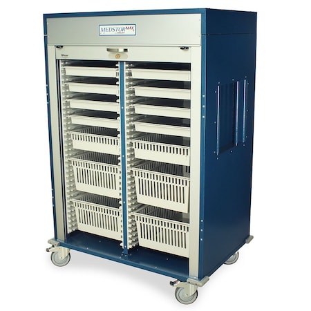 Harloff Three Quarter Height Double Column Medical Storage Cabinet, Tambour Doors, Key Lock MSPM62-00TK